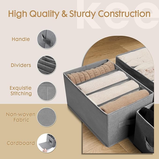 6 Grids Washable Wardrobe Clothes Organizer