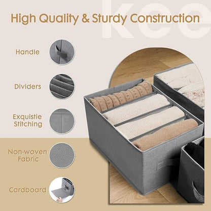 6 Grids Washable Wardrobe Clothes Organizer